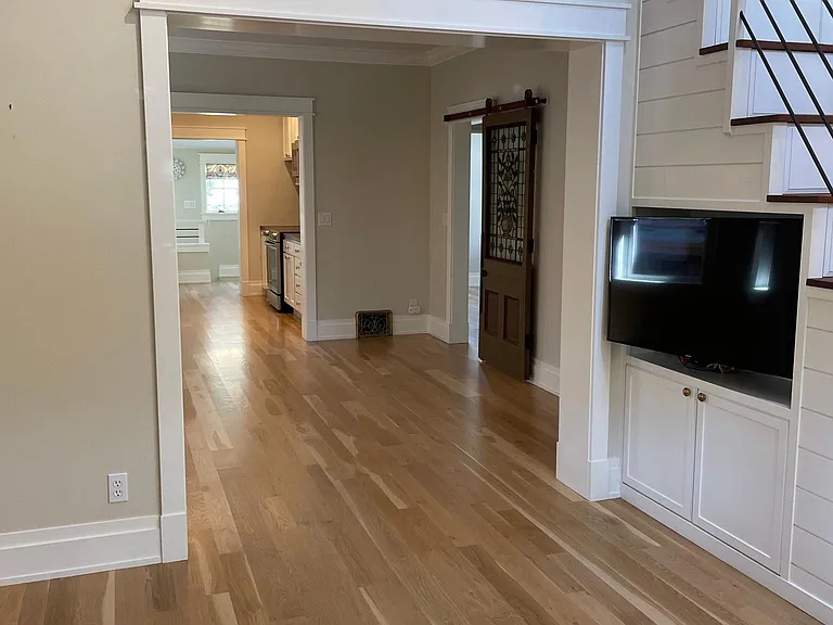Family room with built-in TV area