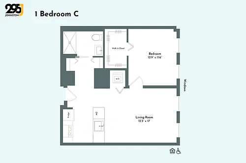 Floor plan 1 Bedroom C