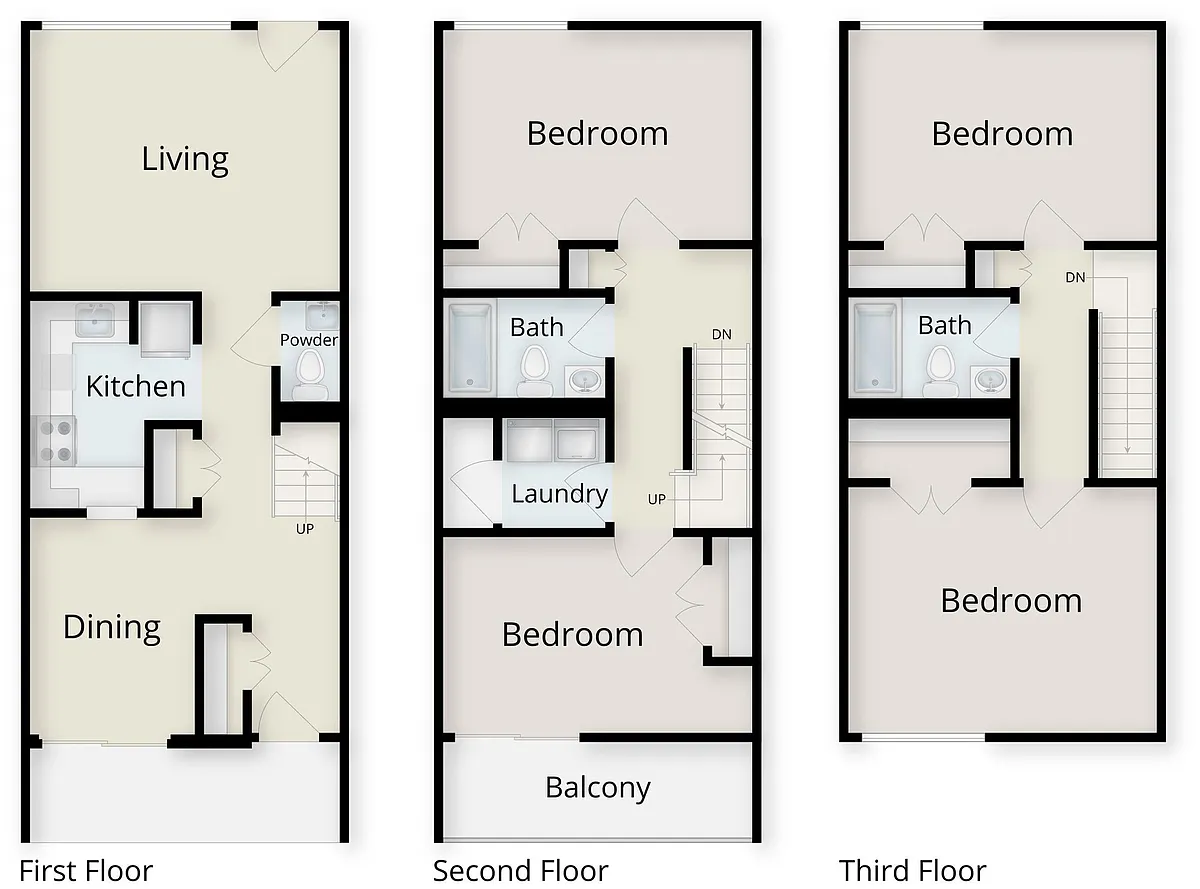 Floor plan Village At Brookline 4 Bedroom Townhouse