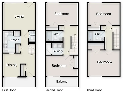 Floor plan Village At Brookline 4 Bedroom Townhouse