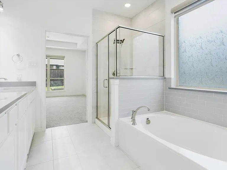 Garden tub perfect for unwinding after a long day.