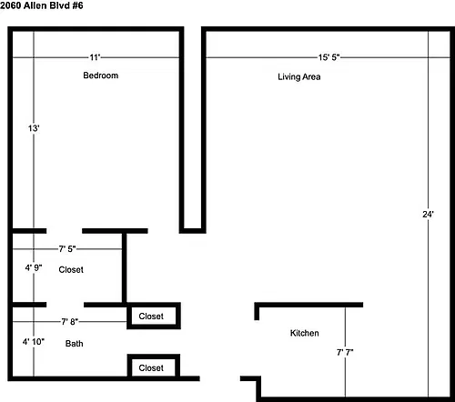 Floor plan First Floor 1 Bedroom- 2060-6