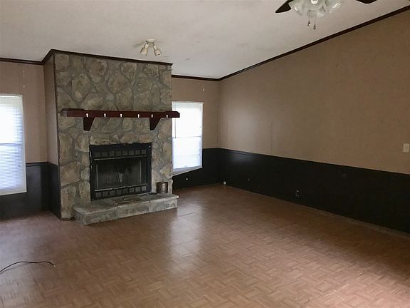 Living room with wood stove