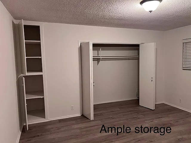 Ample closets in bedrooms and hallway.