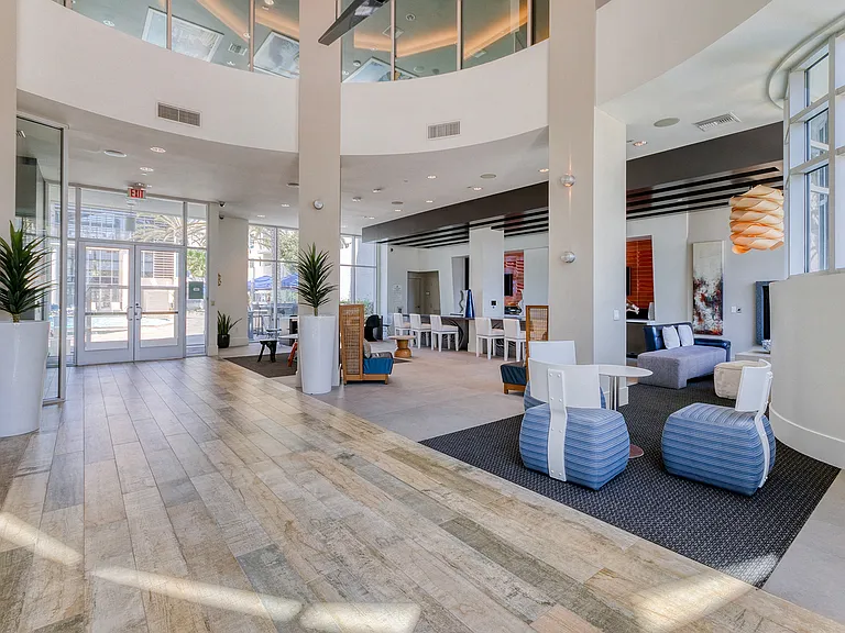 Social lounge with an abundance of natural lighting