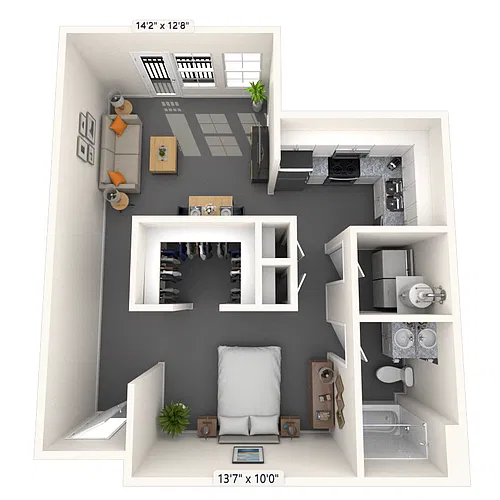 Floor plan Loft 0x1 688 SF