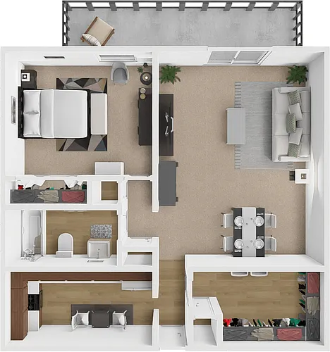 Floor plan Tower One Bedroom