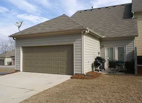 Two car garage and patio