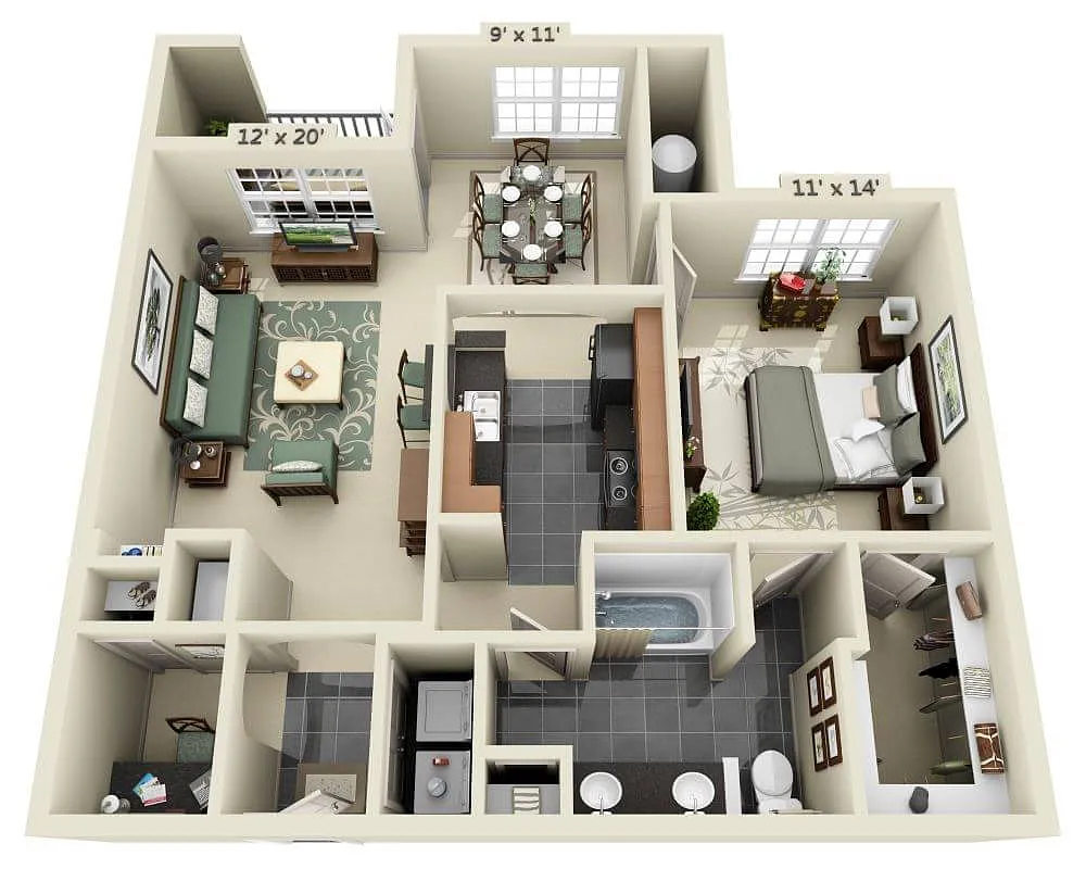 Floor plan Plan C (A1D)