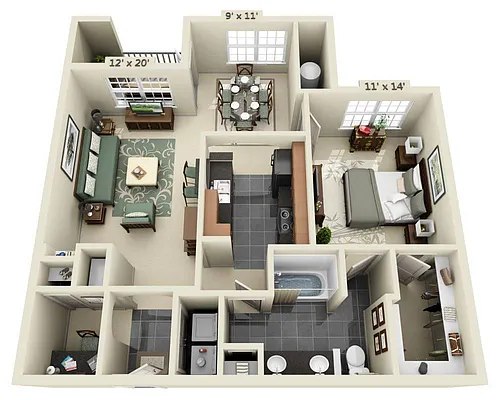 Floor plan Plan C (A1D)