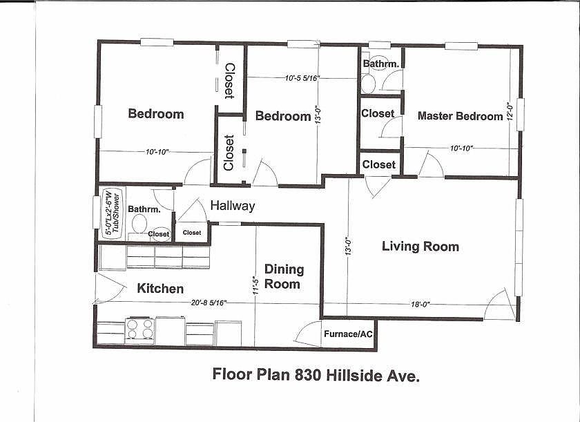 Floor Plan, Very Large rooms