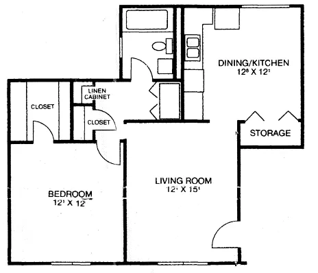 Floor plan 1 BR 1 BA