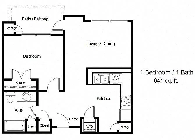 Floor plan One Bedroom C