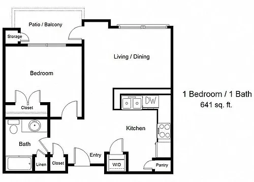 Floor plan One Bedroom C