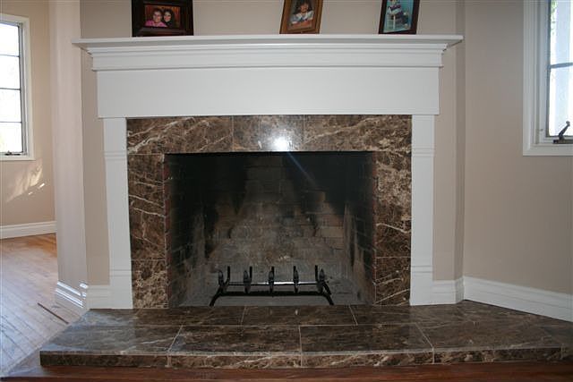 Fireplace w/ Emperador Marble