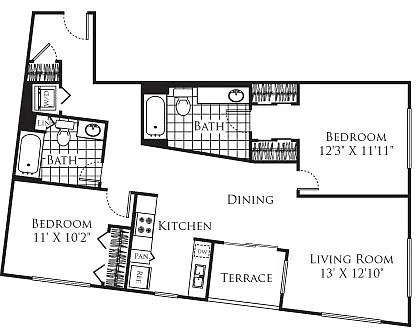 Floor plan 2 Bedroom FP 17