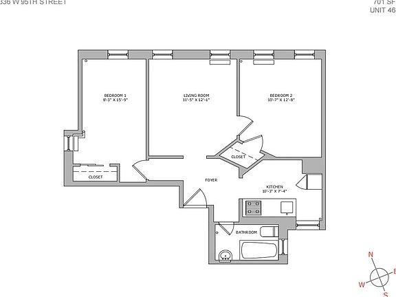 2nd image of 336 W 95th St APT 46