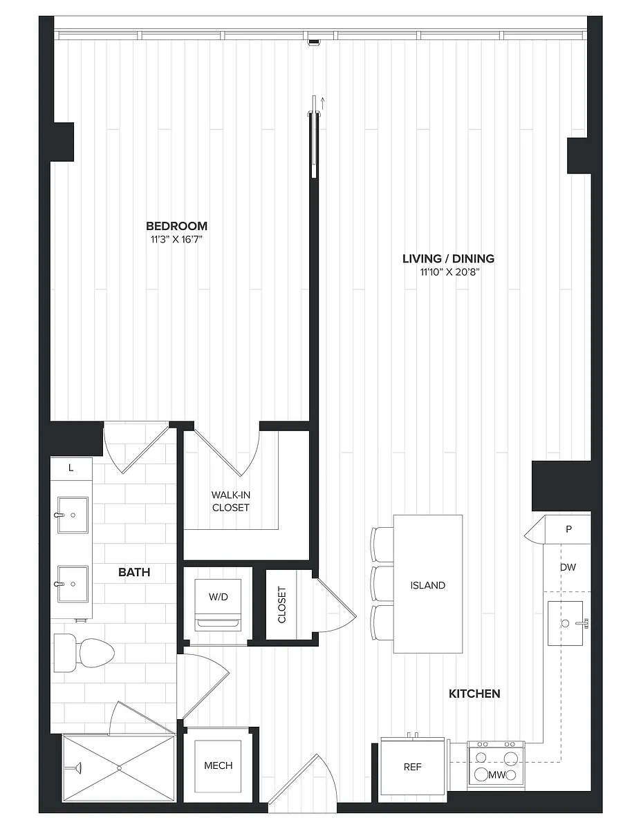 Floor plan 01BR-01B