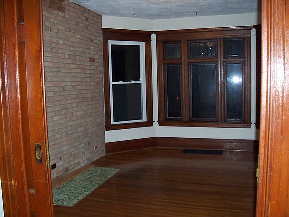 Front living room with stained glass windows