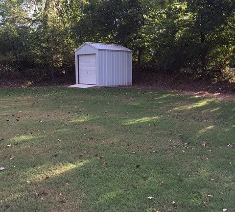 Storage shed in back yard