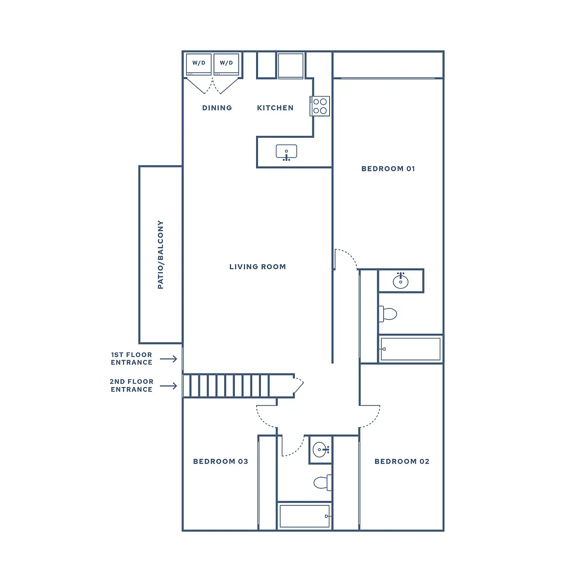 Floor plan 3 bed, 2 Bath - C2 (Camino Real)