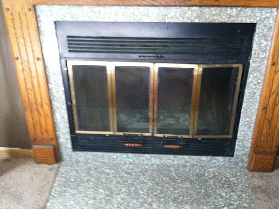 wood burning fireplace