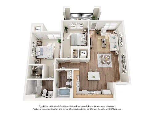 Floor plan 2AA (Wheelchair Accessible)
