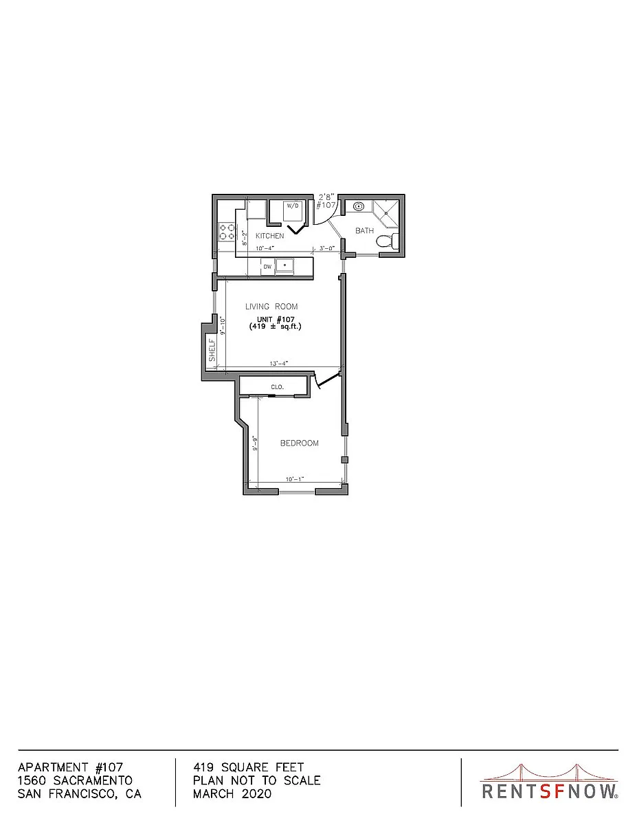 Floor plan 1 Bed 1 Bath