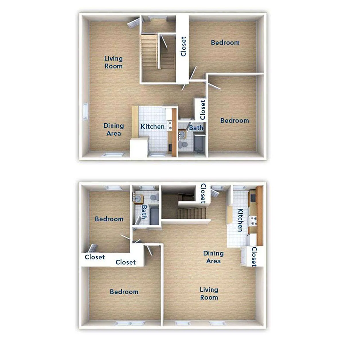 Floor plan Two Bedroom One Bath