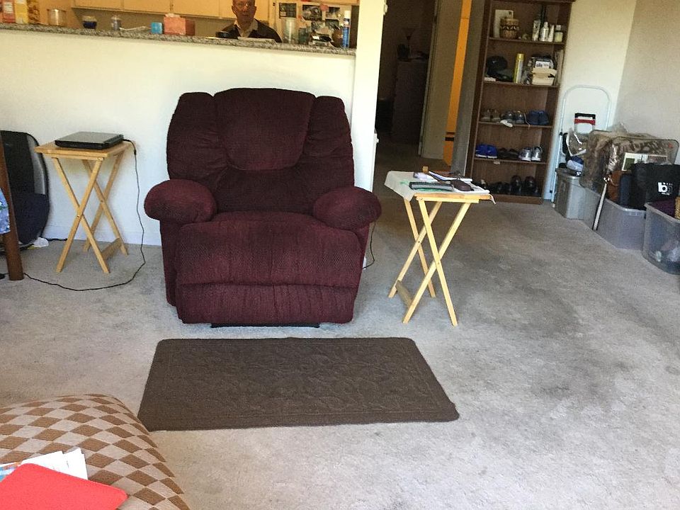 A picture from the living room in front of the kitchen area