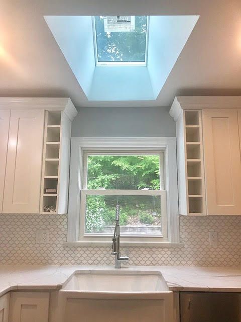 Skylight above sink.