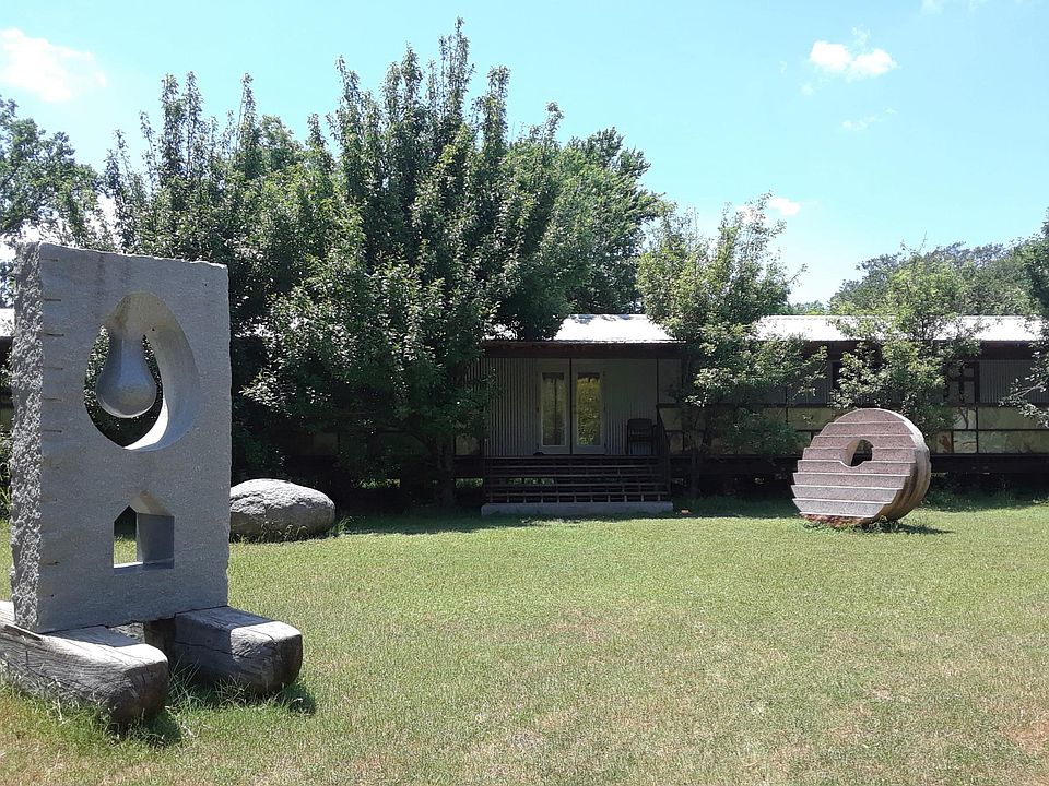 view of the house from the sculpture garden