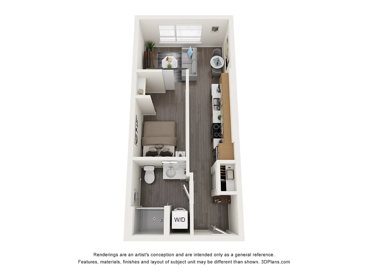 Floor plan Open 1 Bedroom F