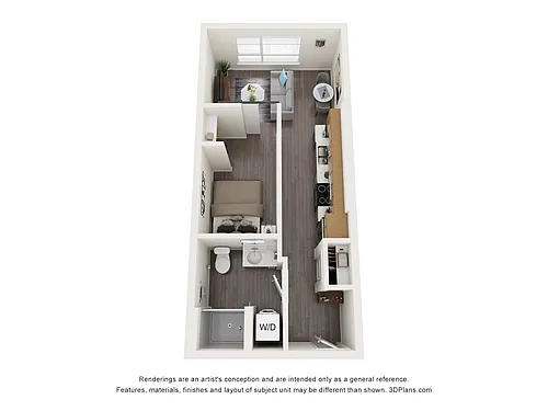 Floor plan Open 1 Bedroom F