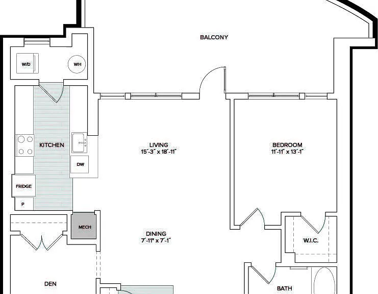 1D+B floor plan Esplanade at National Harbor