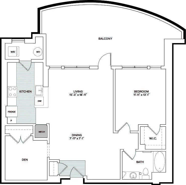 Floor plan 1D+B