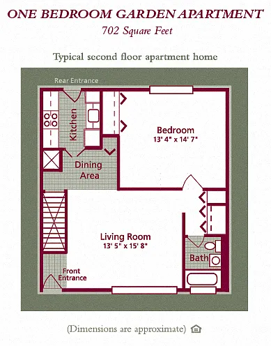 Floor plan 1 Bedroom/ 1 Bath