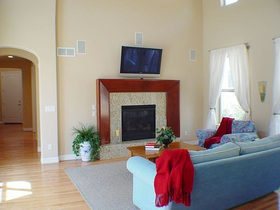 Vaulted ceilings in living room