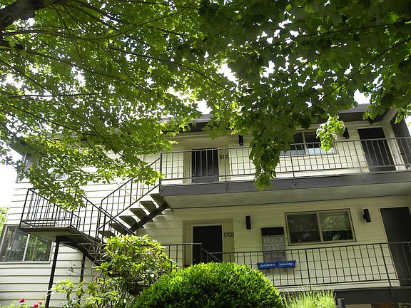 East facing side of building. Unit on top floor