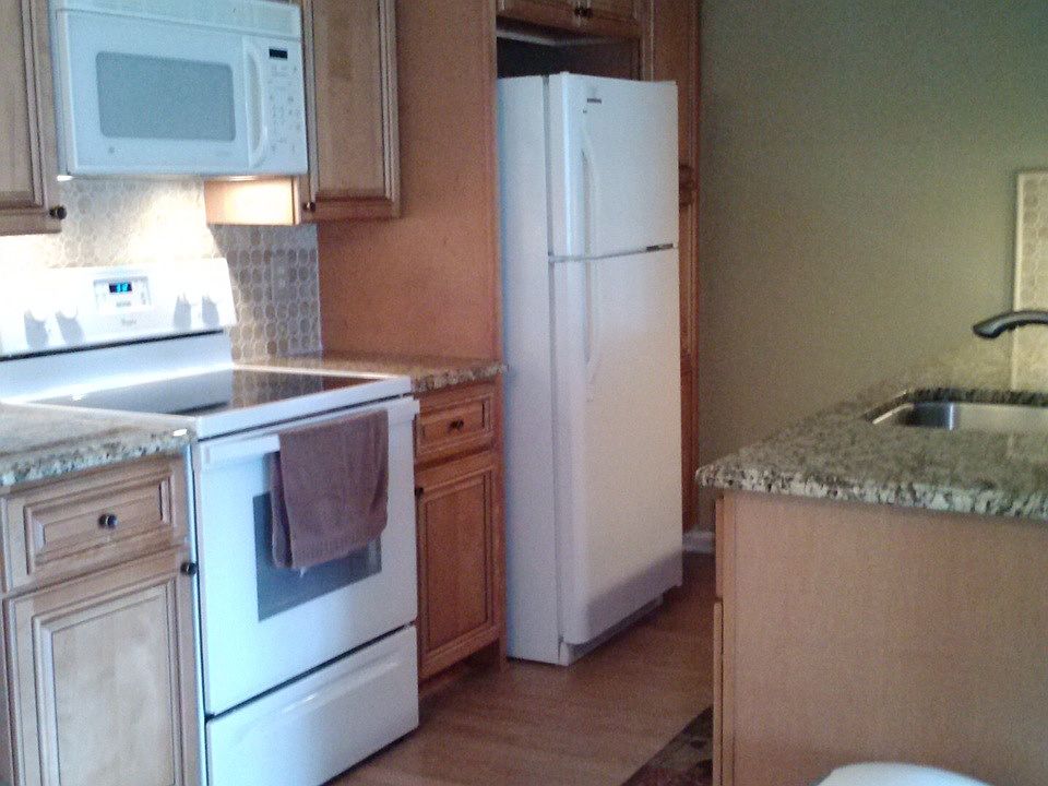 Kitchen with granite countertops