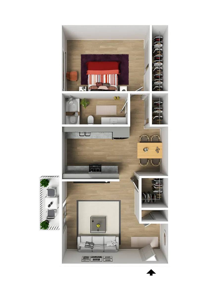 Floor plan UV Classic 1x1