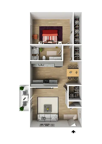 Floor plan UV Renovated 1x1