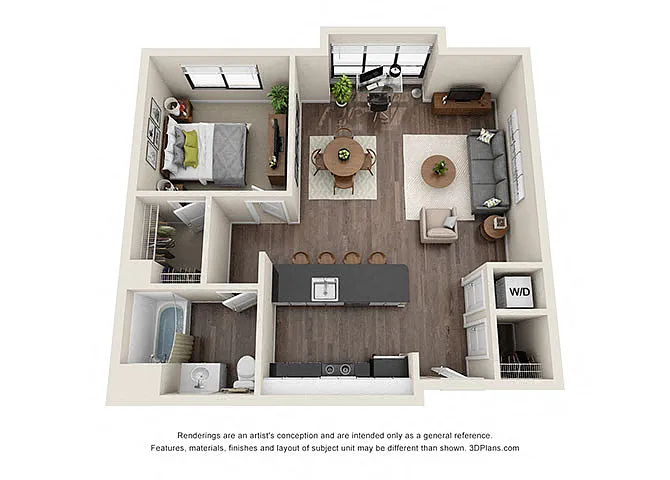 Floor plan ONE BEDROOM | ONE BATH A3.1