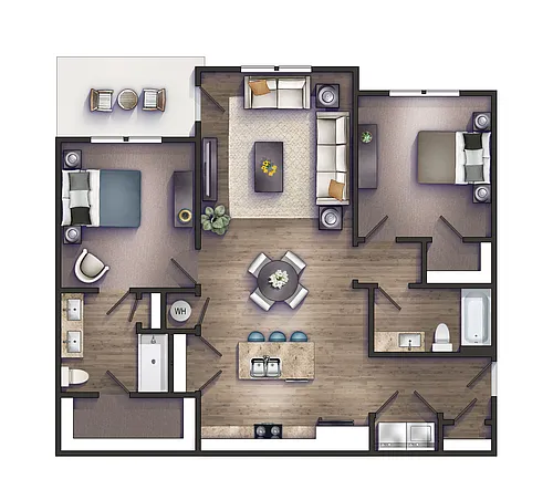 Floor plan The Morgan with Balcony