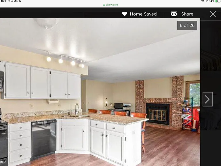 kitchen looking into family/reading room