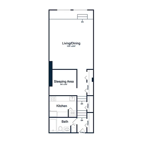 Floor plan A1R | 1 Bed | 1 Bath