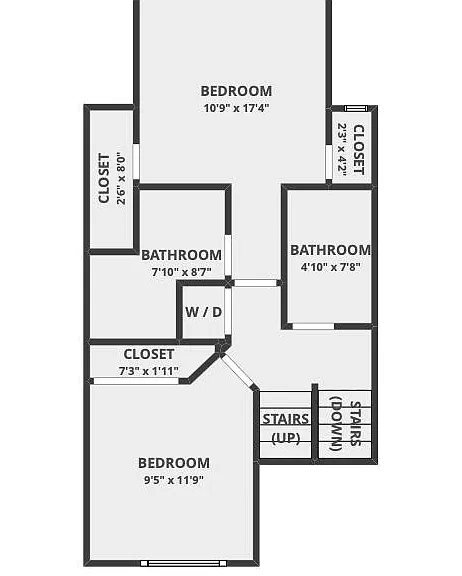 Bedroom level floorplan.