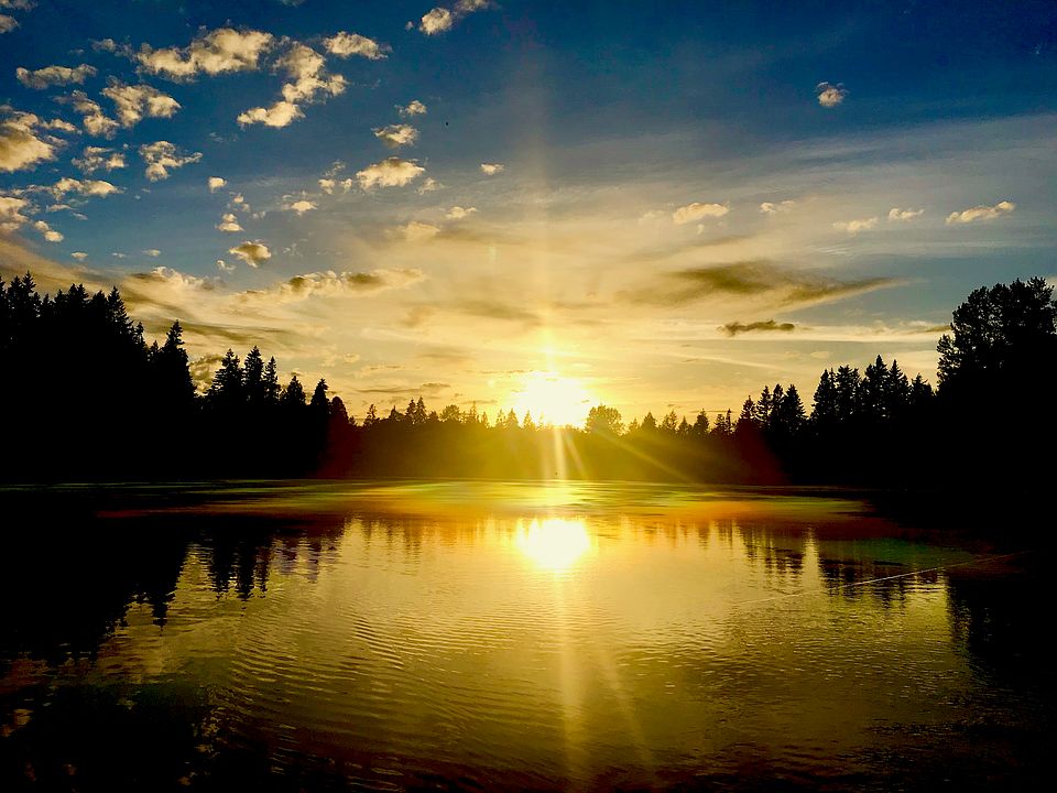 Sunset from lake front home