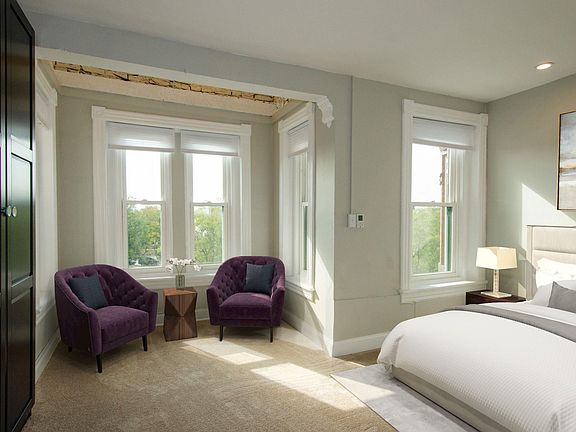 Large bedroom + den fits king bed