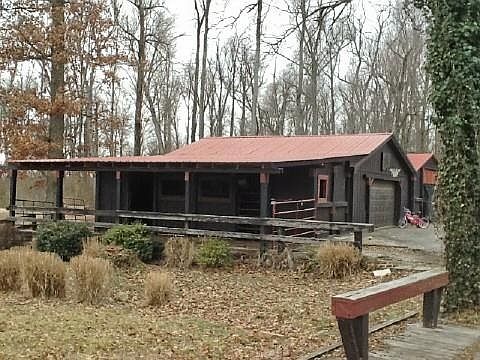 Horse barn and garage